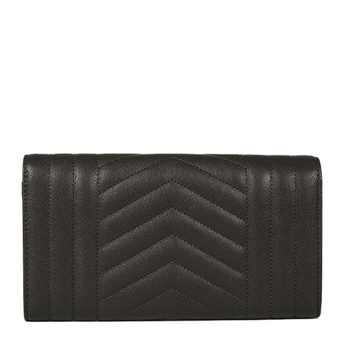 Yves saint Laurent/圣羅蘭 16秋冬牛皮長款YSL LOGO按扣女士錢包 437469BRM04