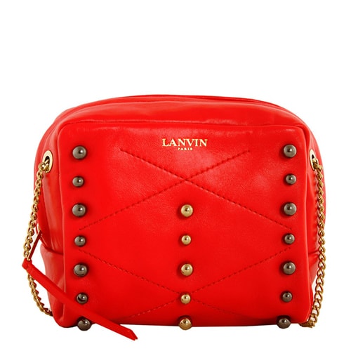 【包郵包稅】Lanvin/浪凡 女士 羊皮 鉚釘裝飾 單肩包 EB